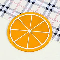 7PCS Fruit Coaster Non Slip Car Coaster Heat Insulation Silicone Drink Cup Mat