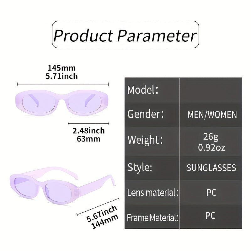 Oval Jelly Sunglasses UV400 - Beach Party Club Glasses