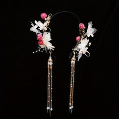 Chinese Style Hairband With Tassel Butterfly Flower Holiday Jewelry
