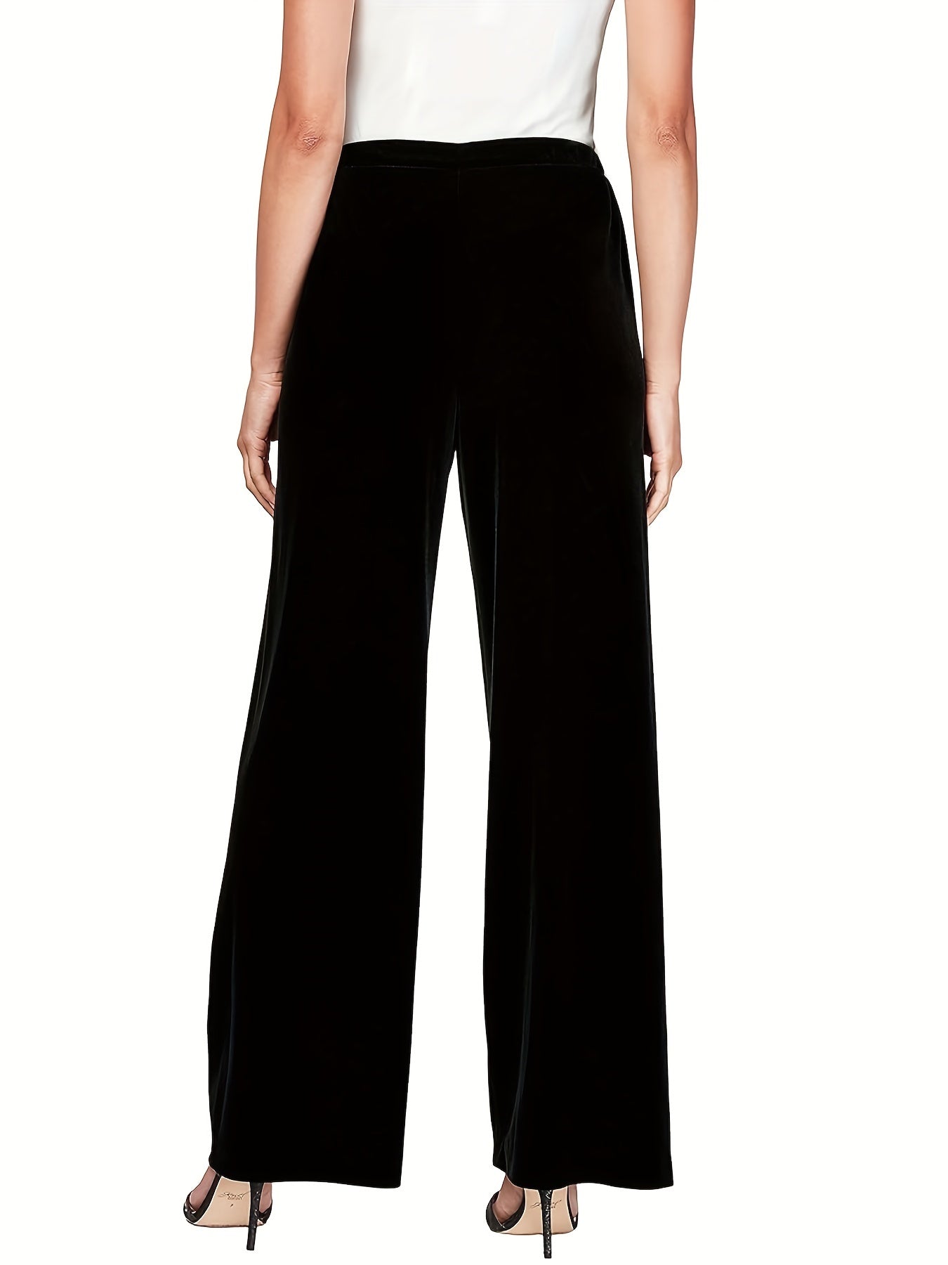 Women's Plus Elastic Waist Wide Leg Casual Pants