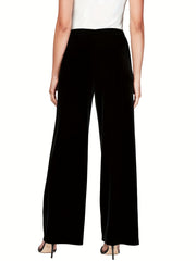 Women's Plus Elastic Waist Wide Leg Casual Pants