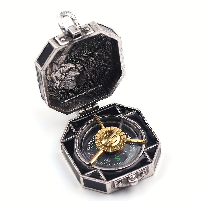 Vintage Metal Compass with Rope - Ideal Gift for Outdoor and Navigation Fans