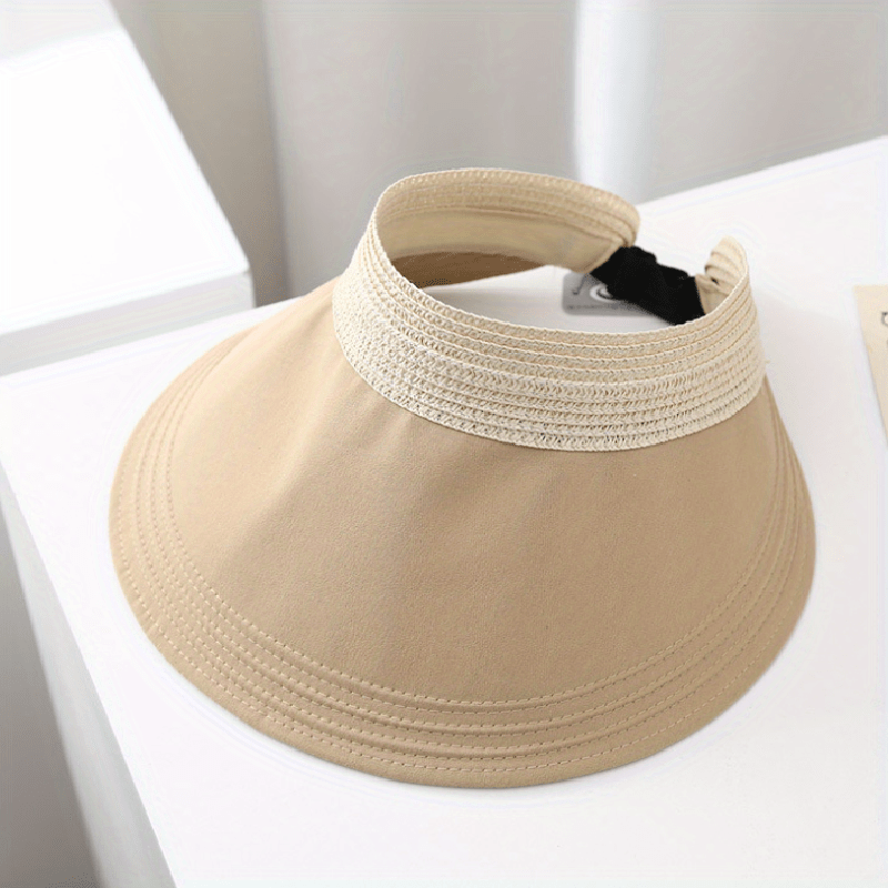 Solid Wide Brim Visor Sun Hat for Women