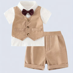 Baby Gentleman Bow Tie Shirt & Shorts Outfit