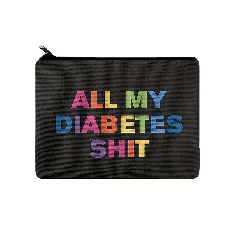 Colorful Letter Print Zipper Pouch Lightweight Carry On Bag