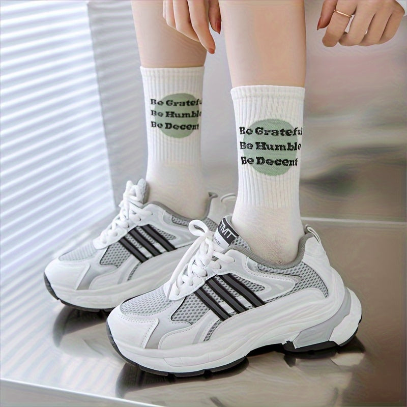 5 Pairs Letter Print Socks for Women
