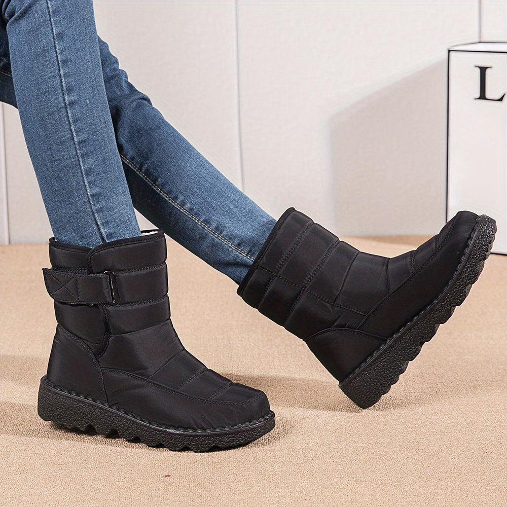 Women's Snow Boots Waterproof Faux Fur Liner Non-Slip Mid Tube Boots