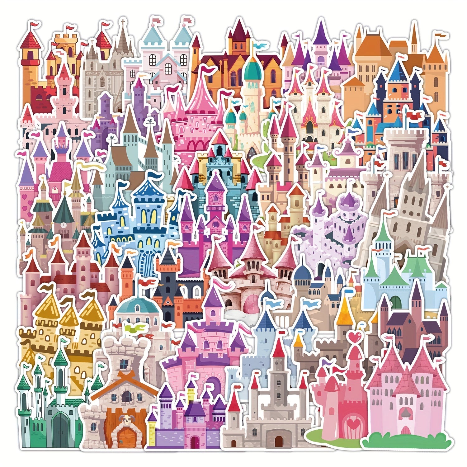 40pcs Princess Castle Stickers for Phone Computer Decoration