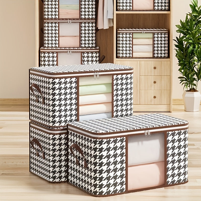 Houndstooth Quilt Storage Bag Handheld Lightweight Clothes Quilt Bag