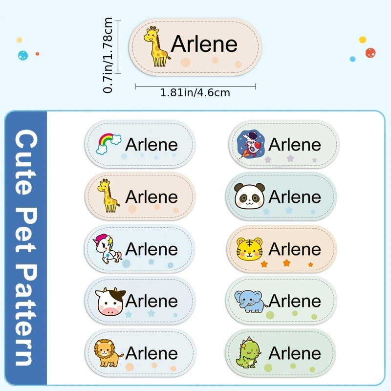 60 Iron-On Name Stickers for School Uniforms - Custom Washable Labels