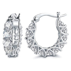 Zircon Hoop Earrings Sparkle in Any Light