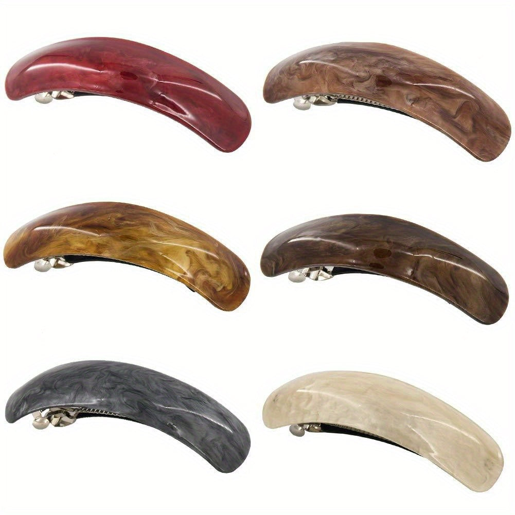 6pcs Acrylic French Barrette Hair Clips for Women Girls