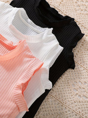 3pcs Toddler Girl's Vest Sleeveless T Shirt