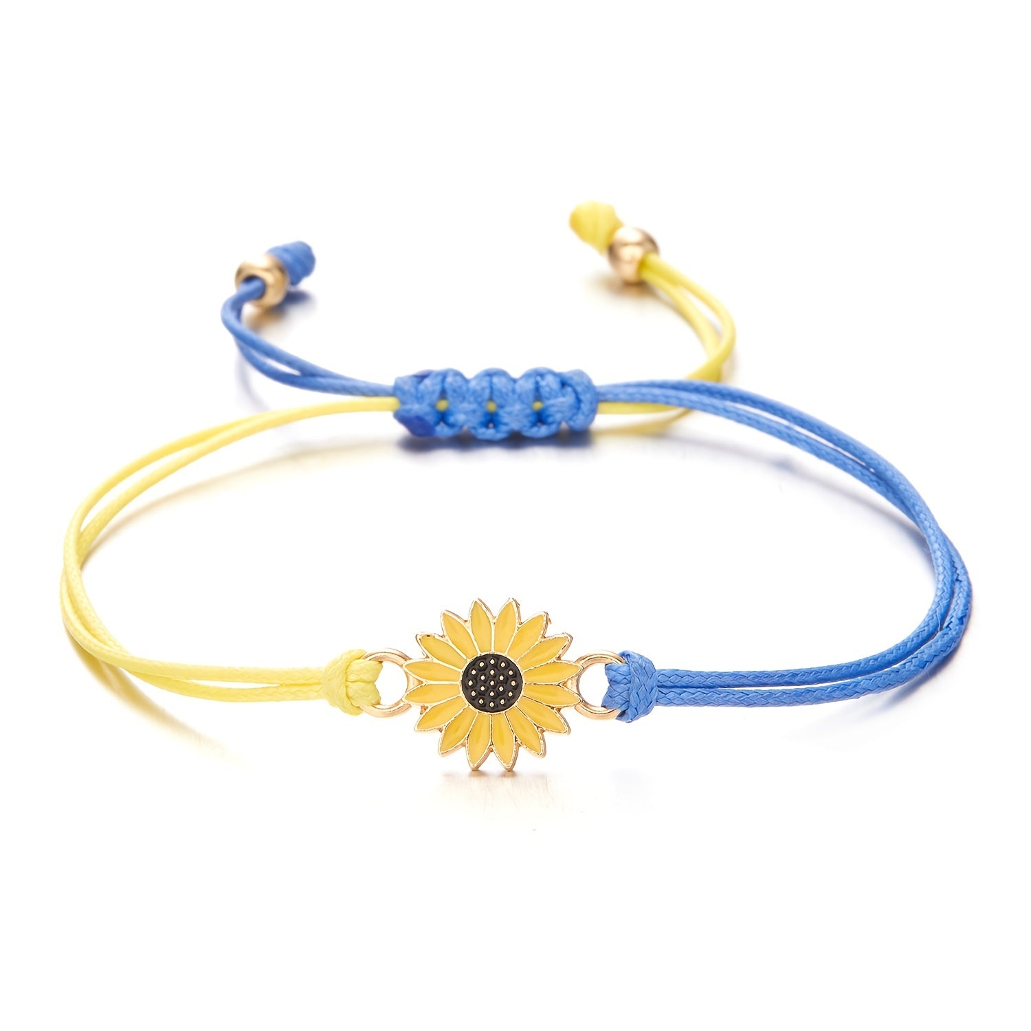 Men's Alloy Sunflower Yellow Friendship Bracelet