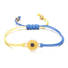 Men's Alloy Sunflower Yellow Friendship Bracelet