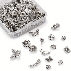 10pcs Butterfly Flower Owl Alloy Spacer Beads For DIY Jewelry Making