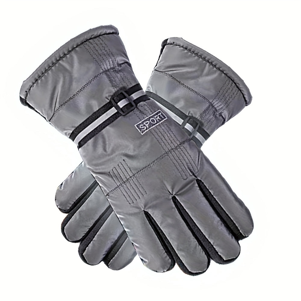 Winter Fleece Lined Warm Gloves Anti Slip Waterproof for Cycling Running