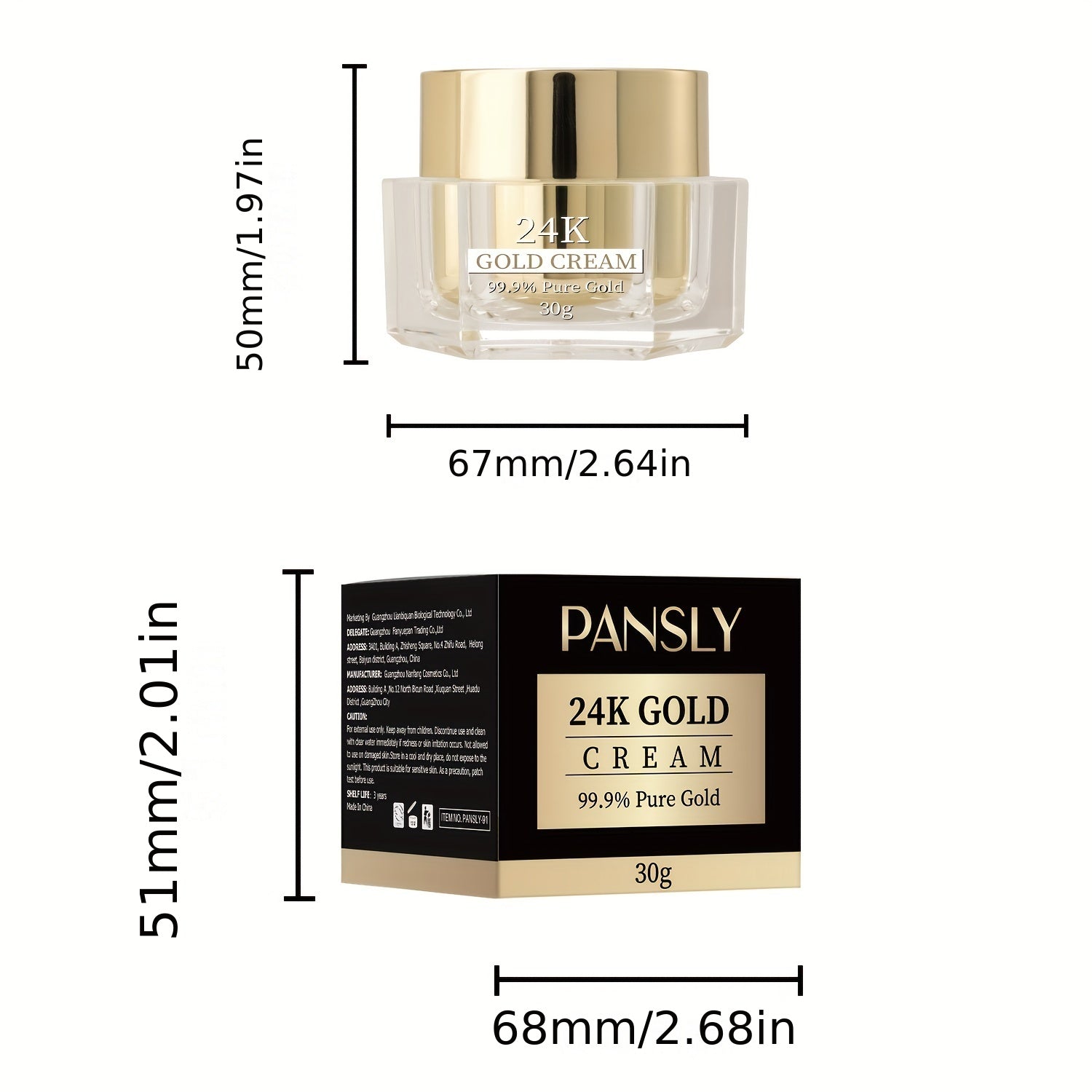 24K Golden Face Cream Hydrating Moisturizing Firming Skin