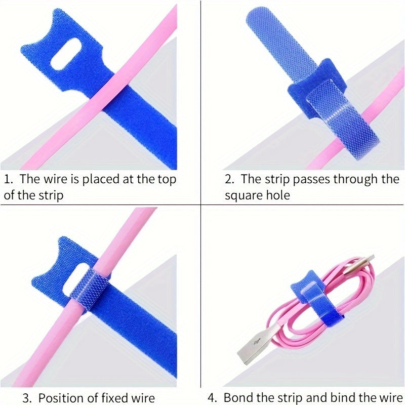 10pcs Removable Hook and Loop Zip Ties Tightening Straps