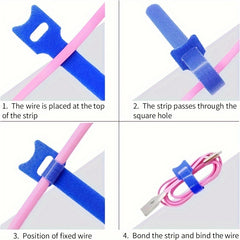 10pcs Removable Hook and Loop Zip Ties Tightening Straps
