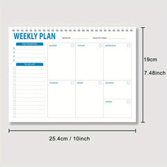 50 Sheets Coil Notebook Weekly Plan Diary Student Memo 3 Styles