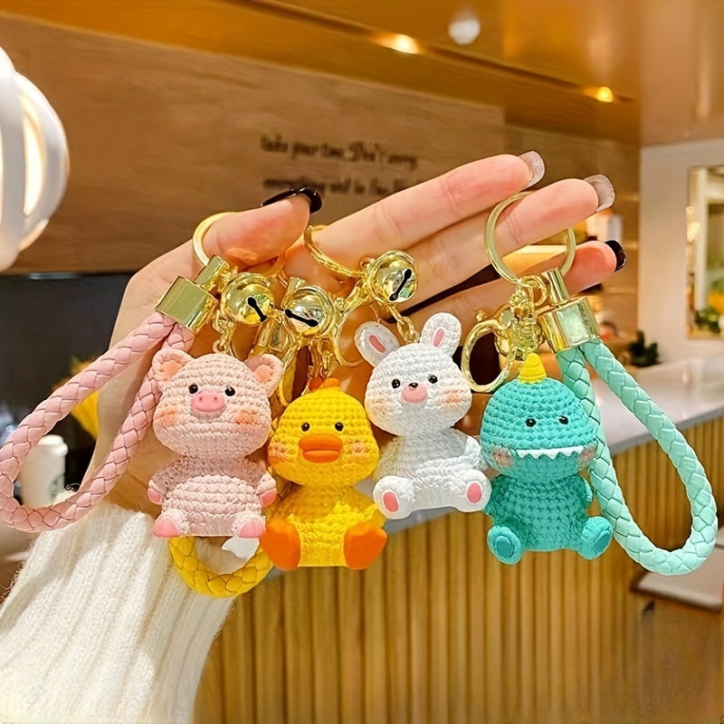 Resin Bunny Pig Dinosaur Keychain Bag Charm Car Keyring Pendant