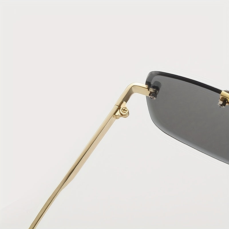 Aviator Sunglasses Gradient Rimless UV400 Metal Glasses