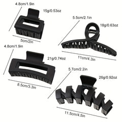 4pcs Classic Square Hair Claw Set for Women Girls
