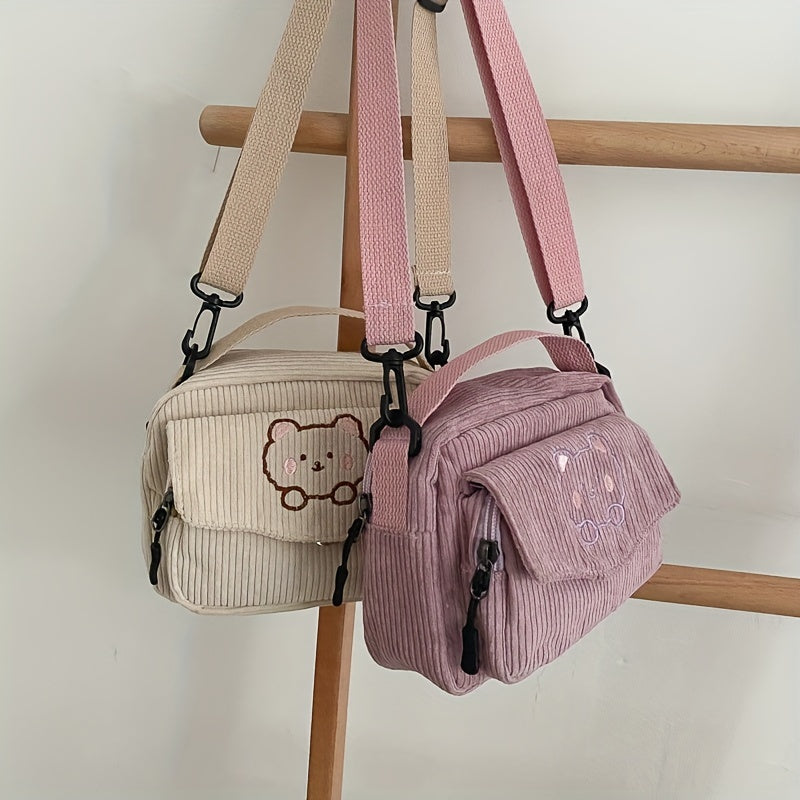 Bear Crossbody Bag Square Shoulder Bag Coin Purse for Girls