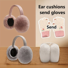 Women's Foldable Winter Earmuffs Plush Lining Windproof Cold Proof Ear Warm