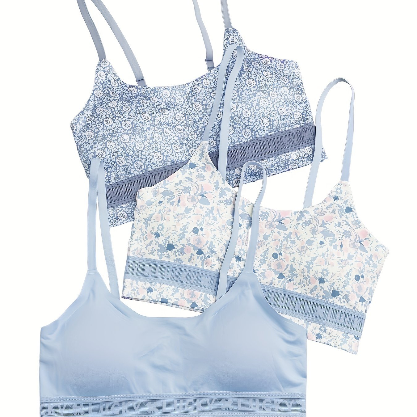 3pcs Seamless Wireless Cami Bra Set