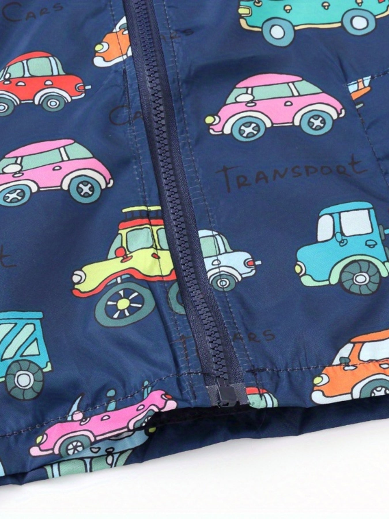 Boys Teen Car Graphic Zipper Hooded Jacket Spring Fall