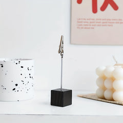 Retro Style Wooden Photo Note Clip Table Display Stand Holder