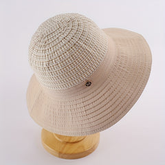Plaid Striped Sun Hat UV Protection Bucket Hat Casual Sunscreen Beach Hat