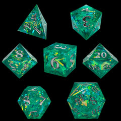 Colorful Striped Dice Set Of 7 Polyhedron Crafting Board Game