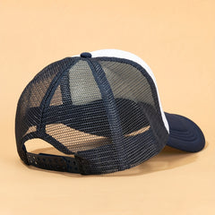 Coconut Tree Print Trucker Hat Mesh Block Baseball Cap Lightweight