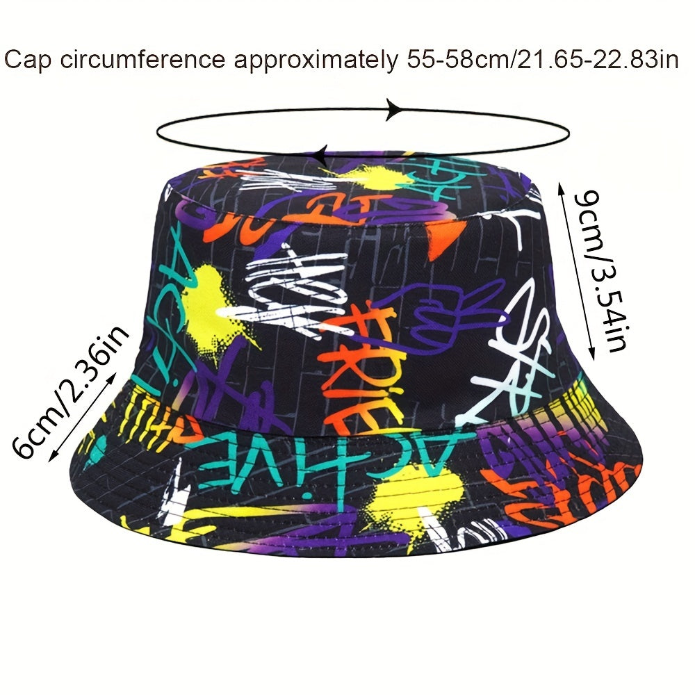 Sunshade Letter Print Bucket Hat for Men Women