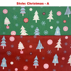 2pcs Christmas Cotton Cloth Sewing Fabric DIY Patchwork Material 50x5