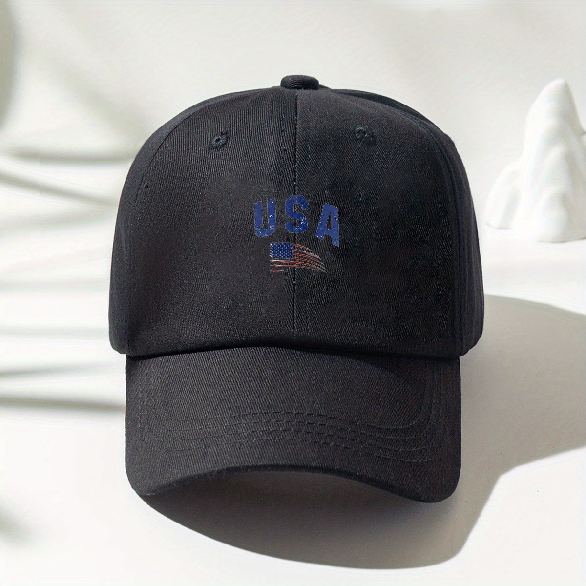 Solid Color Flag Baseball Cap Sun Hat for Men Women