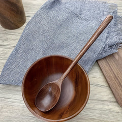 6pcs Wooden Spoons 22.86 Cm Wood Soup Spoons Japanese Style Kitchen Utensil