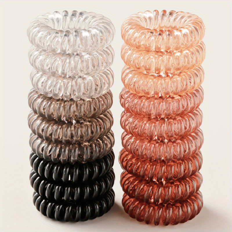 18pcs Spiral Hair Ties Waterproof Coil Hair Accessories