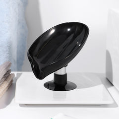 Leaf Shaped Soap Holder with Suction Cup for Bathroom Soap Dishes