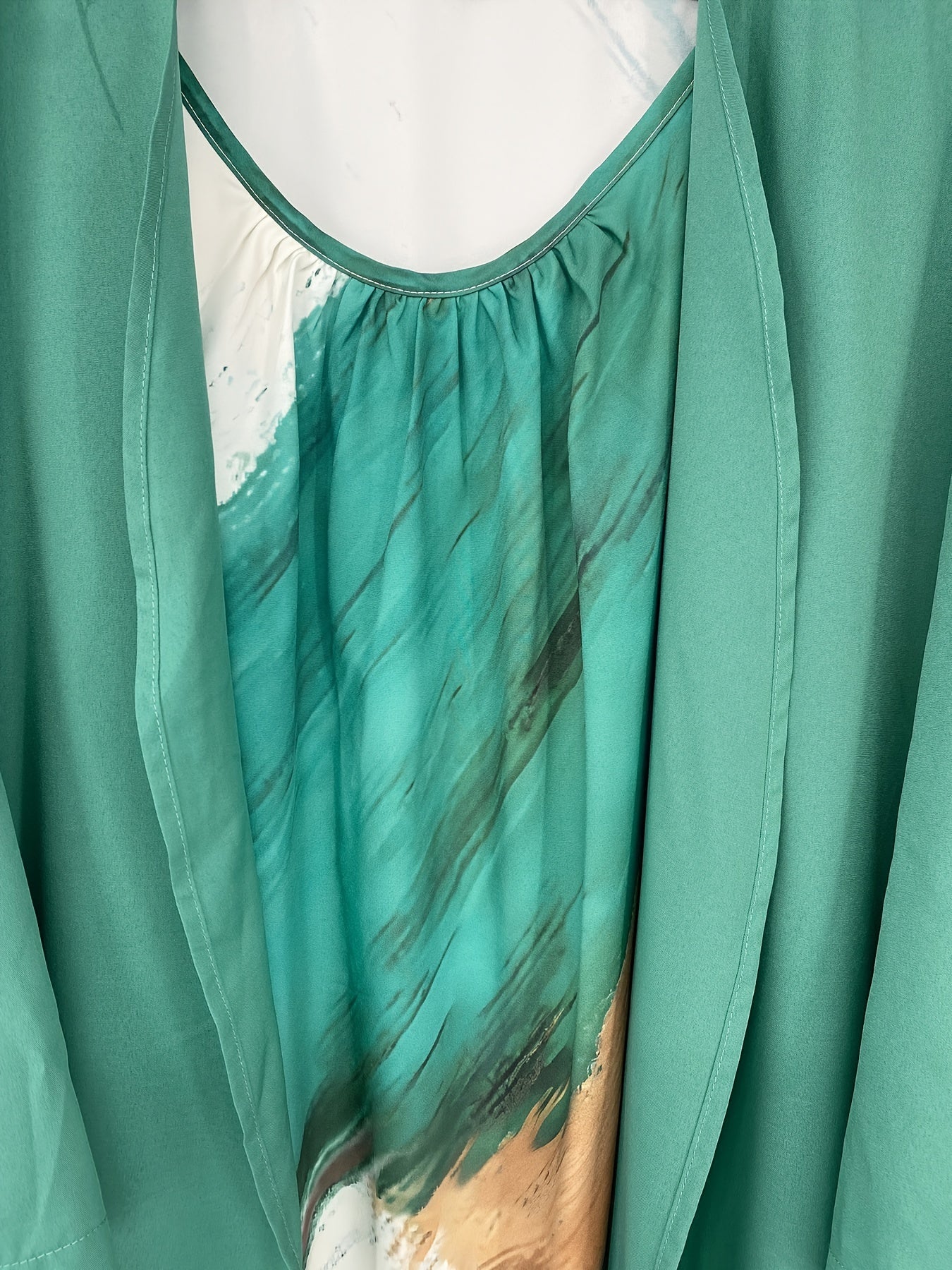 Women's Plus Colorblock Tank Dress & Cardigan Set