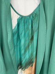Women's Plus Colorblock Tank Dress & Cardigan Set