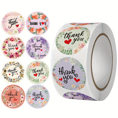 Floral Thank You Stickers, Waterproof, Small Business, Thanksgiving