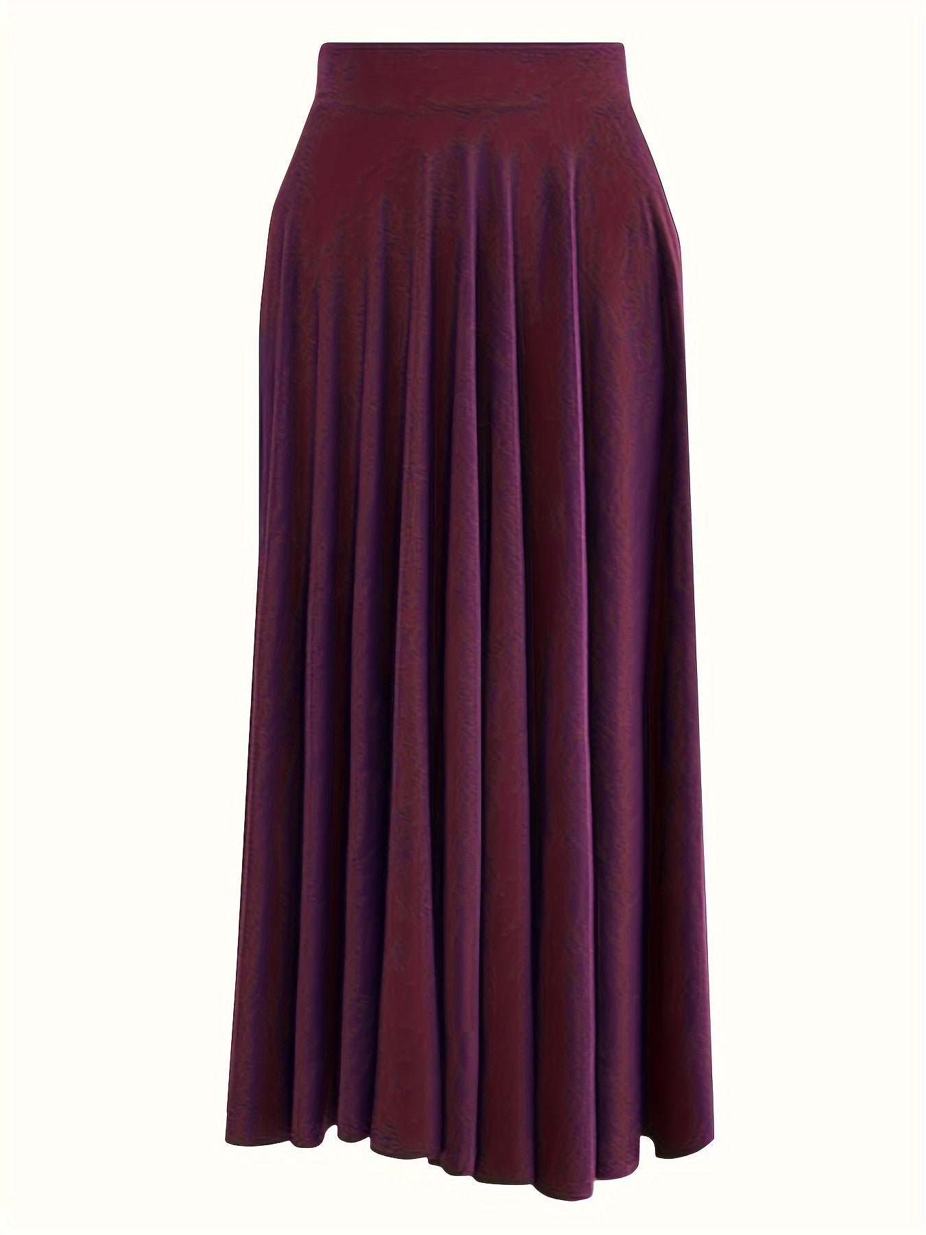  Plain Pleated High Rise Maxi Skirt