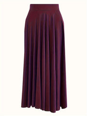  Plain Pleated High Rise Maxi Skirt