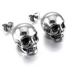 Explosive Gothic Skull Head Stud Earrings