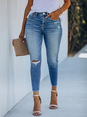  Button Fly Ripped Skinny Jeans