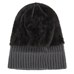 Men's Hat and Scarf Set, Thickened Knitted Woolen Hat for Autumn Winter